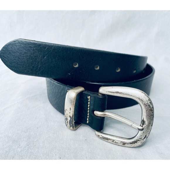 Gap Vintage Leather Belt Distressed Black Metal Loop Size 36 - Picture 11 of 11